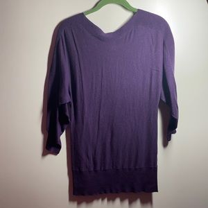 Short sleeved purple sweater